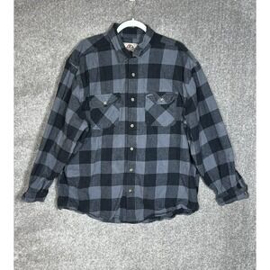 Field & Forest Flannel Shirt Mens Size 3XL Gray Black Long‎ Sleeve Button Up